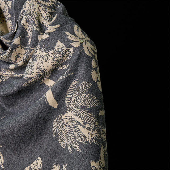 Buddha Stones Winter Kokosnuss Baum Tiere Muster Quaste Gemütliche Schal Schal - image 22