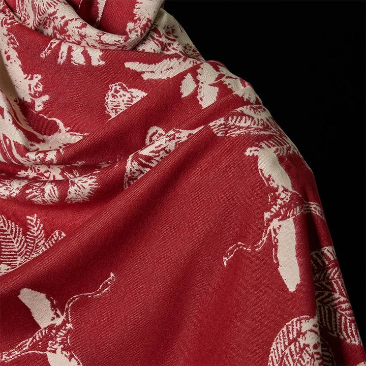 Buddha Stones Winter Kokosnuss Baum Tiere Muster Quaste Gemütliche Schal Schal - image 16