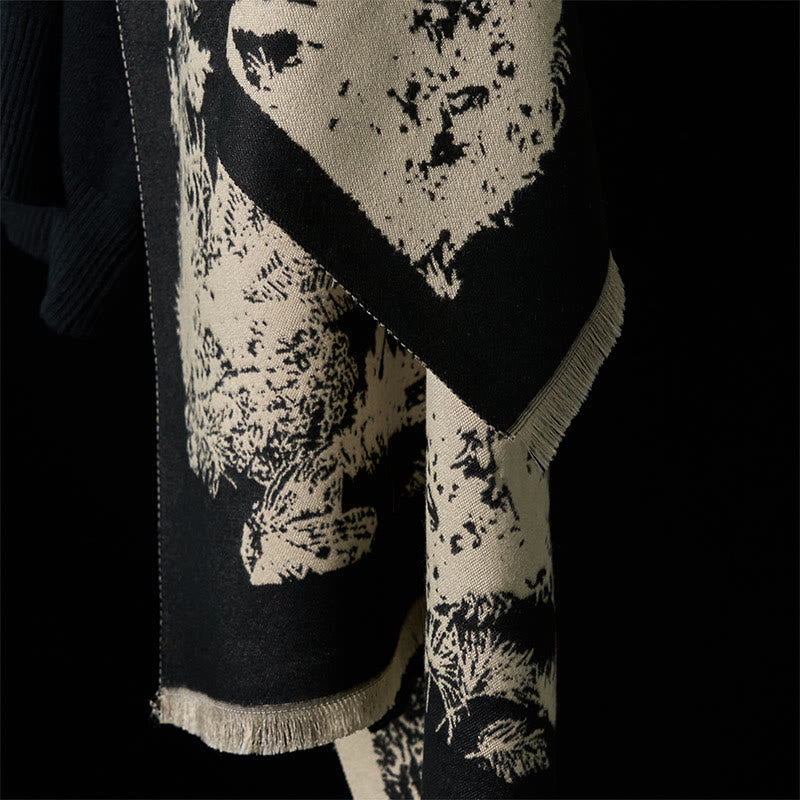 Buddha Stones Winter Kokosnuss Baum Tiere Muster Quaste Gemütliche Schal Schal - image 11