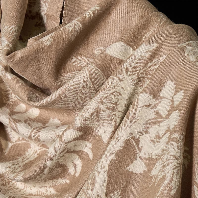 Buddha Stones Winter Kokosnuss Baum Tiere Muster Quaste Gemütliche Schal Schal - image 3