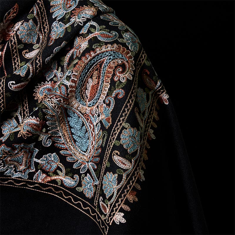 Buddha Stones Winter Braun-Beige Kleine Blumenranke Cashew Blumenmuster Quaste Gemütlicher Schal Schal - image 10