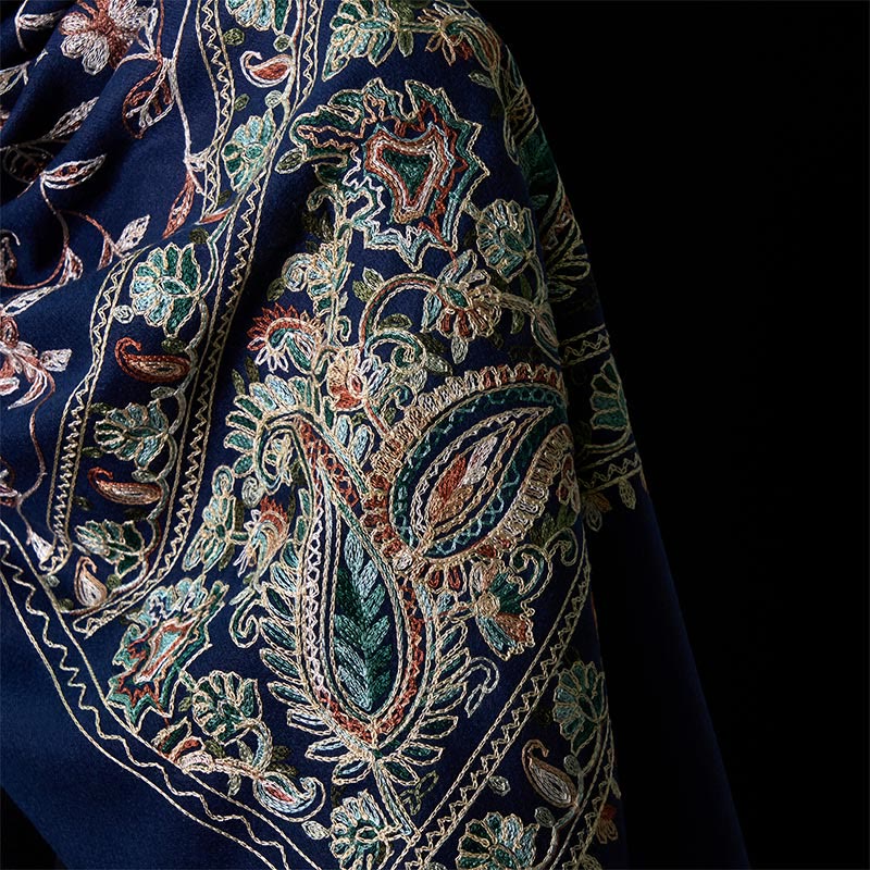 Buddha Stones Winter Braun-Beige Kleine Blumenranke Cashew Blumenmuster Quaste Gemütlicher Schal Schal - image 5