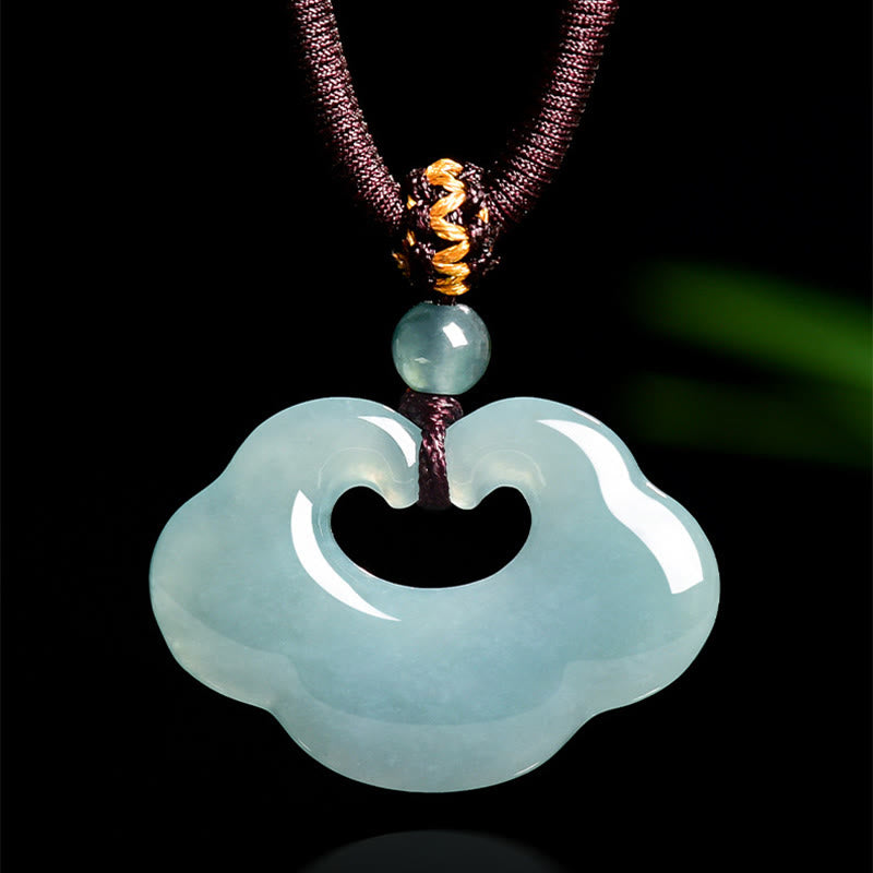 Buddha Stones Glücksbringer Ruyi Jade Glück Halskette String Anhänger - Jade - image 0