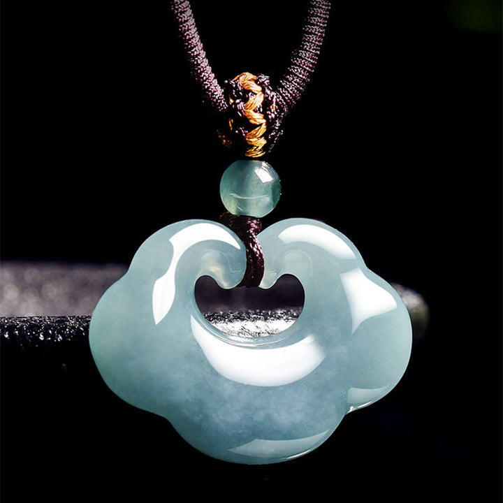 Buddha Stones Glücksbringer Ruyi Jade Glück Halskette String Anhänger - image 1