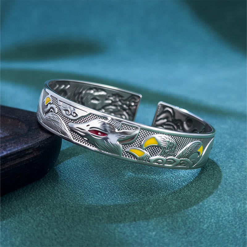 Buddha Stones Kupfer Neunschwänziger Fuchs Schutz Offenes verstellbares Armband Armreif - Neunschwänziger Fuchs - image 0
