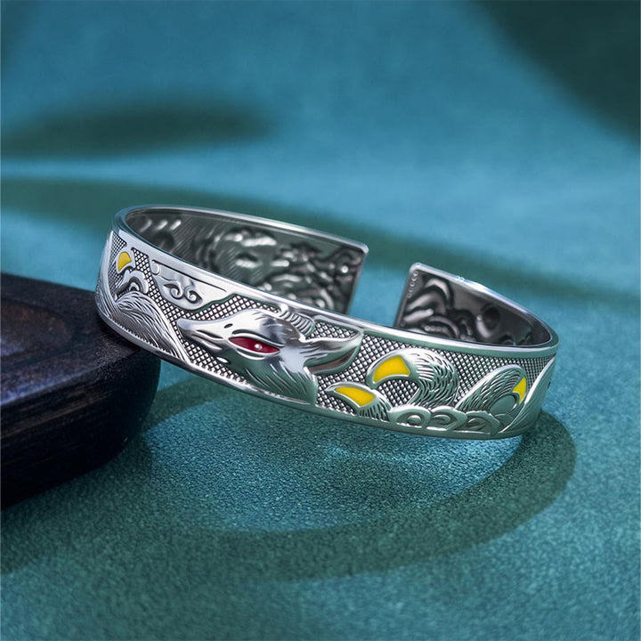 Buddha Stones Kupfer Neunschwänziger Fuchs Schutz Offenes verstellbares Armband Armreif - Neunschwänziger Fuchs - image 0