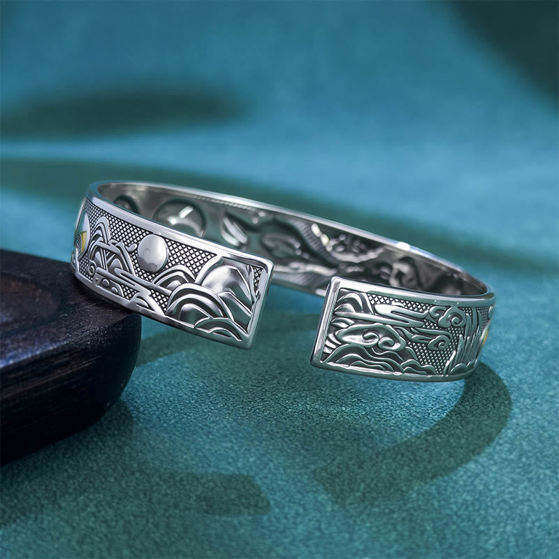 Buddha Stones Kupfer Neunschwänziger Fuchs Schutz Offenes verstellbares Armband Armreif - image 3