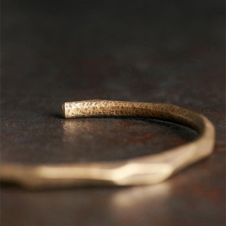 Buddha Stones Kupfer Messing Hand Polieren Offene Selbstpflege Armband Armreif - image 2