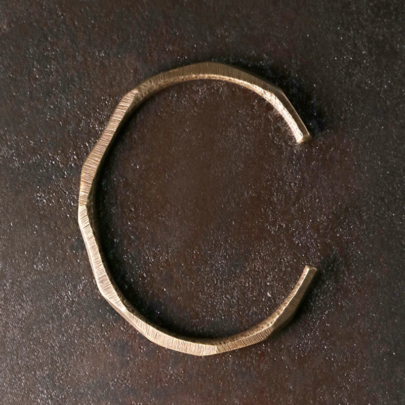 Buddha Stones Kupfer Messing Hand Polieren Offene Selbstpflege Armband Armreif - image 1