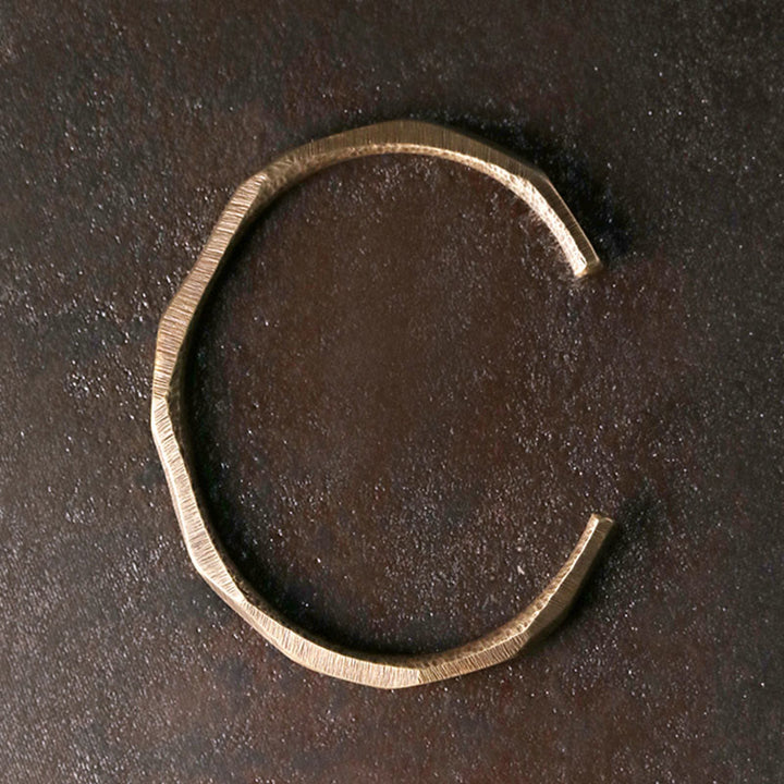 Buddha Stones Kupfer Messing Hand Polieren Offene Selbstpflege Armband Armreif - image 1