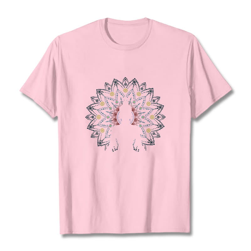 Buddha Stones Mandala Blume Sitzend Serene Buddha Muster T T-shirt - Hellrosa - 2XL - image 14