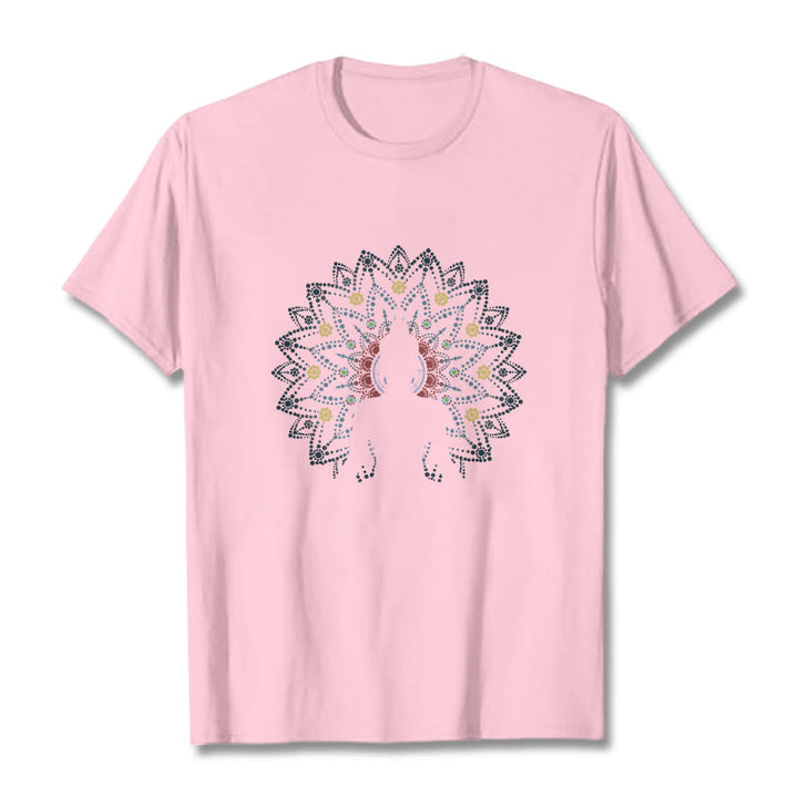 Buddha Stones Mandala Blume Sitzend Serene Buddha Muster T T-shirt - Hellrosa - 2XL - image 14