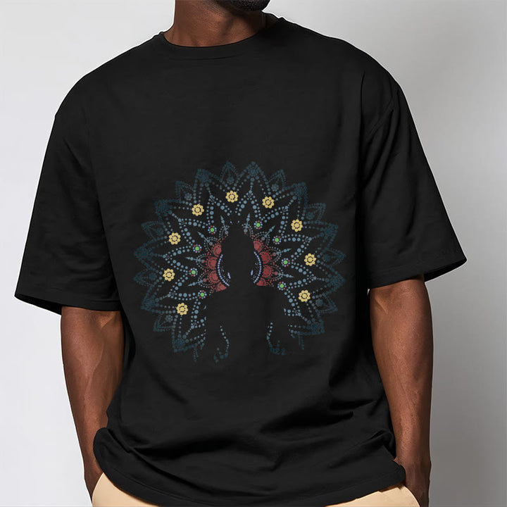 Buddha Stones Mandala Blume Sitzend Serene Buddha Muster T T-shirt - image 7