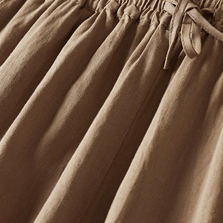 Buddha Stones Sommer-Haremshose mit kleiner Blumenstickerei und Taschen - image 9