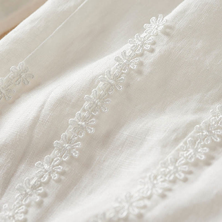 Buddha Stones Sommer-Haremshose mit kleiner Blumenstickerei und Taschen - image 22