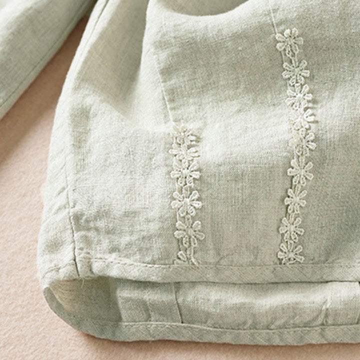 Buddha Stones Sommer-Haremshose mit kleiner Blumenstickerei und Taschen - image 25