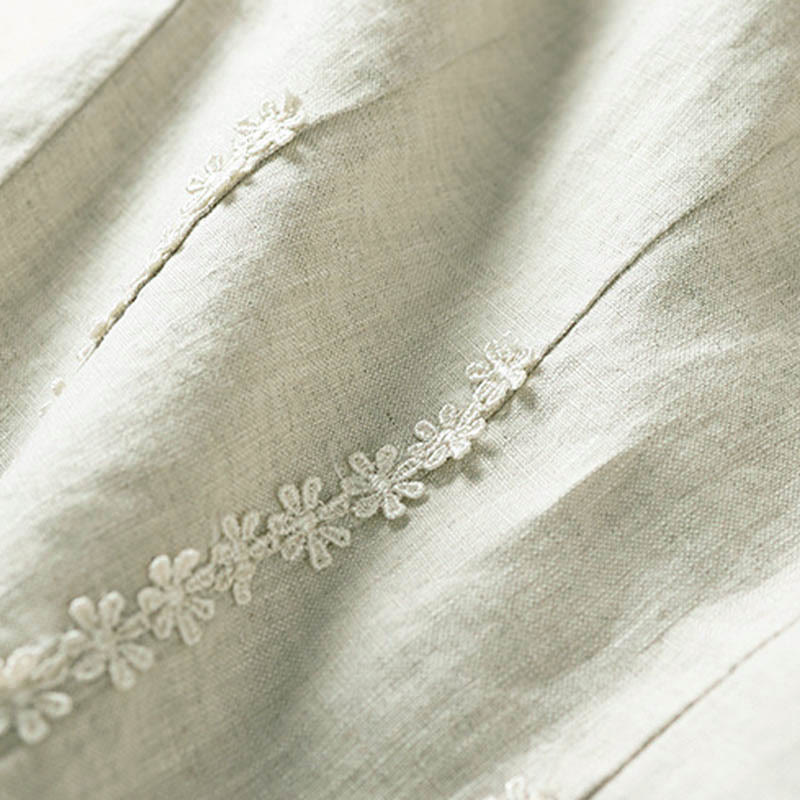 Buddha Stones Sommer-Haremshose mit kleiner Blumenstickerei und Taschen - image 26