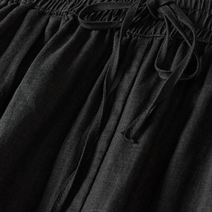 Buddha Stones Sommer-Haremshose mit kleiner Blumenstickerei und Taschen - image 38