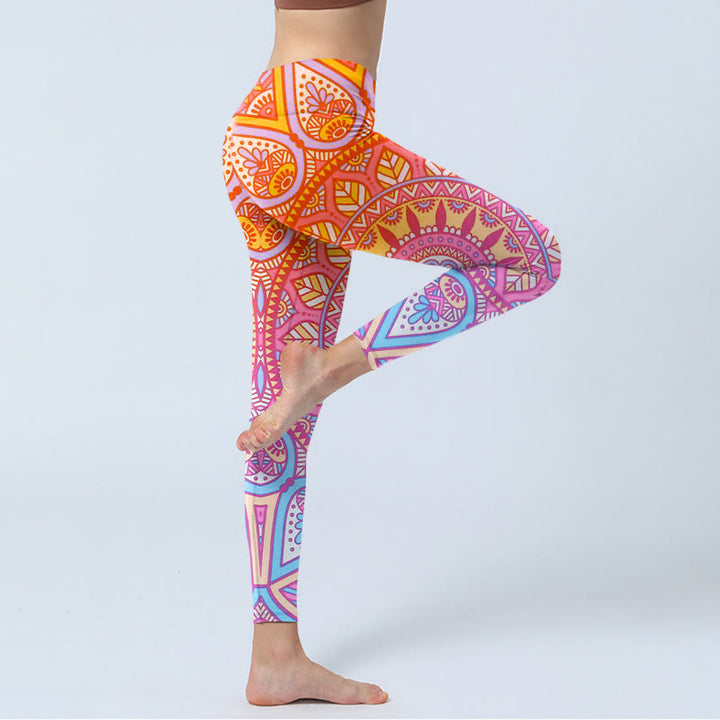 Buddha Stones Bunte Mandala Muster Gym Leggings frauen Yoga Hosen - image 4