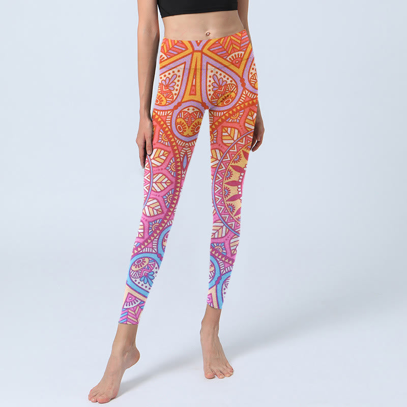 Buddha Stones Bunte Mandala Muster Gym Leggings frauen Yoga Hosen - image 5