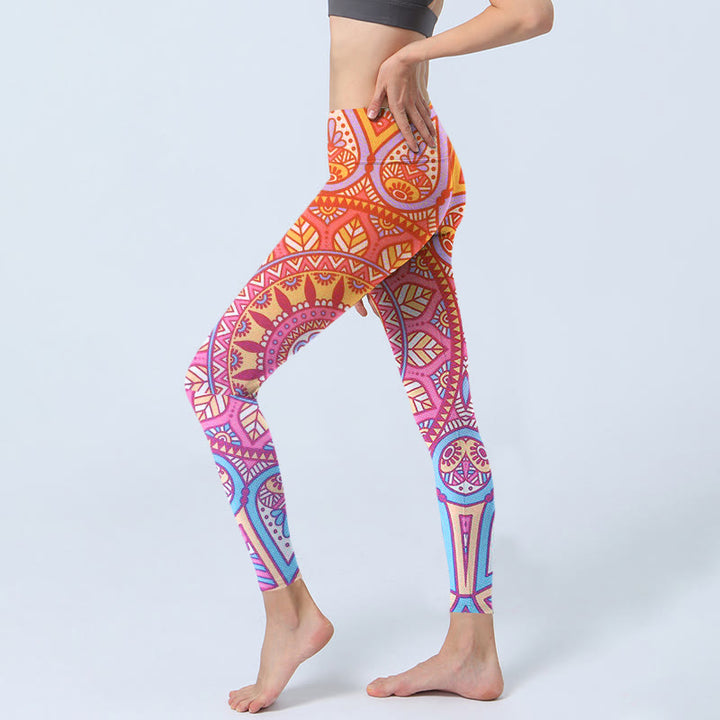 Buddha Stones Bunte Mandala Muster Gym Leggings frauen Yoga Hosen - image 2