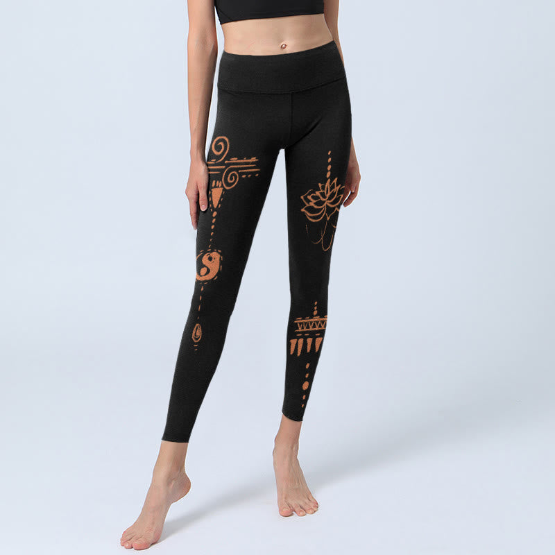 Buddha Stones Lotus Spiralform Gym Leggings Damen Yogahose - image 5