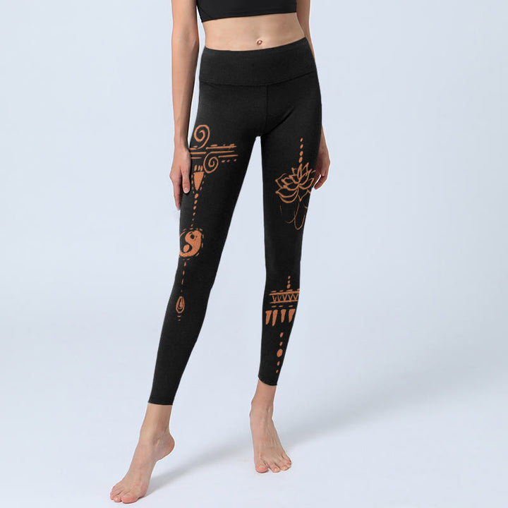 Buddha Stones Lotus Spiralform Gym Leggings Damen Yogahose - image 5