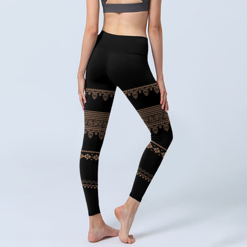 Buddha Stones Mandala Blumen Blatt Muster Gym Leggings frauen Yoga Hosen - image 3