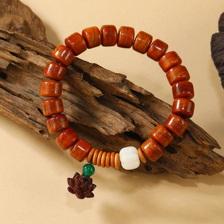 Buddha Stones , Knochenperlen, Lotus-Friedensschnalle, Erleuchtungsarmband - image 6