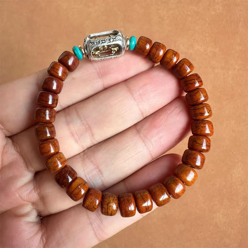 Buddha Stones, Knochenperlen, Vajra, dreiäugiges Dzi-Perlen-Glücksarmband - Knochenperlen und Vajra (Handgelenkumfang: 15–16 cm) - image 6