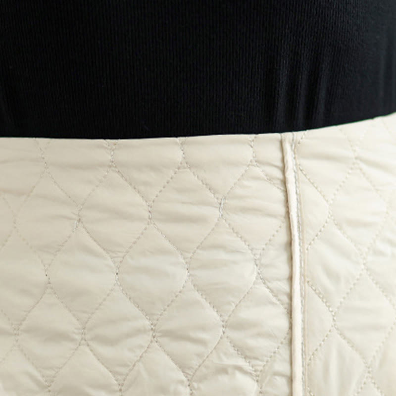 Buddha Stones Damen-Rock aus Baumwolle mit geradem Schnitt und Taschen, einfarbig, elastischer Bund - image 13