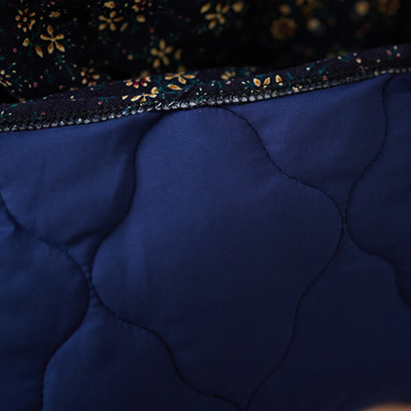 Buddha Stones Vintage Blumenmuster Elastischer Bund Baumwolle Damen Midirock mit Taschen - image 9