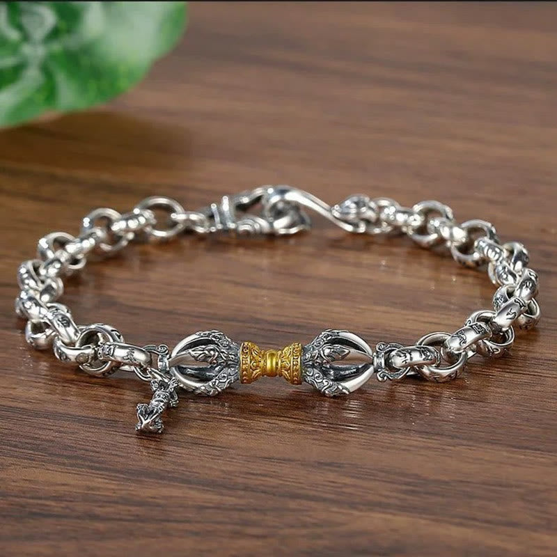 Buddha Stones Retro Om Mani Padme Hum Vajra Kupfer Calm Armband - 18 cm - image 0