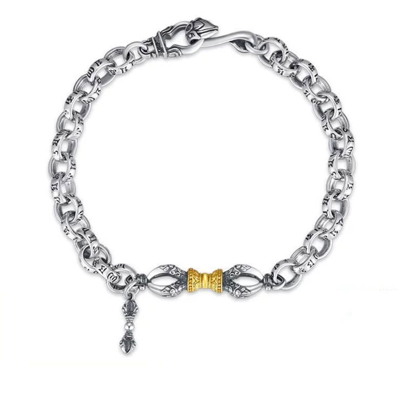 Buddha Stones Retro Om Mani Padme Hum Vajra Kupfer Calm Armband - 22 cm - image 1