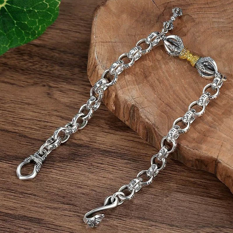 Buddha Stones Retro Om Mani Padme Hum Vajra Kupfer Calm Armband - image 3