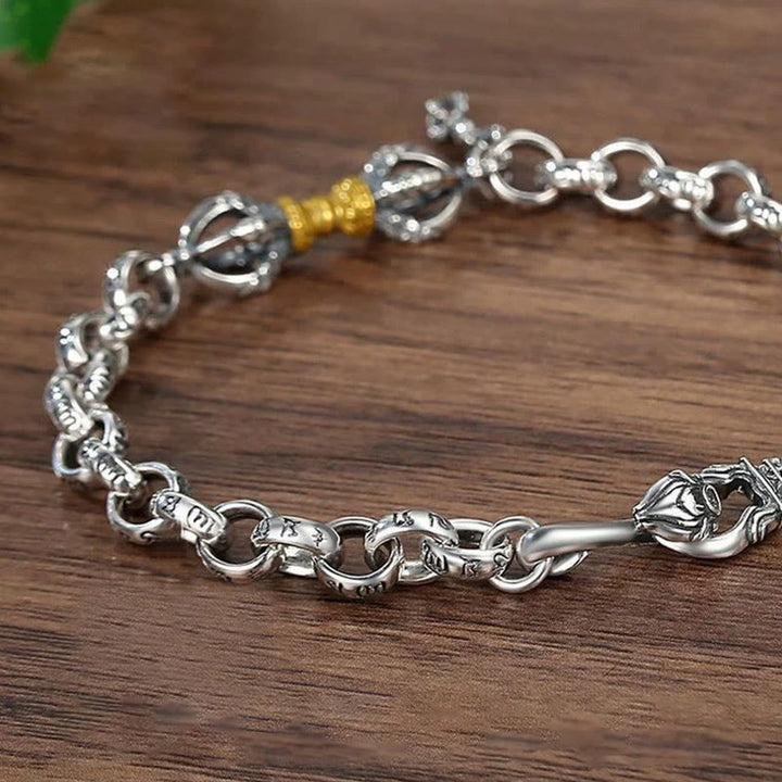 Buddha Stones Retro Om Mani Padme Hum Vajra Kupfer Calm Armband - image 4