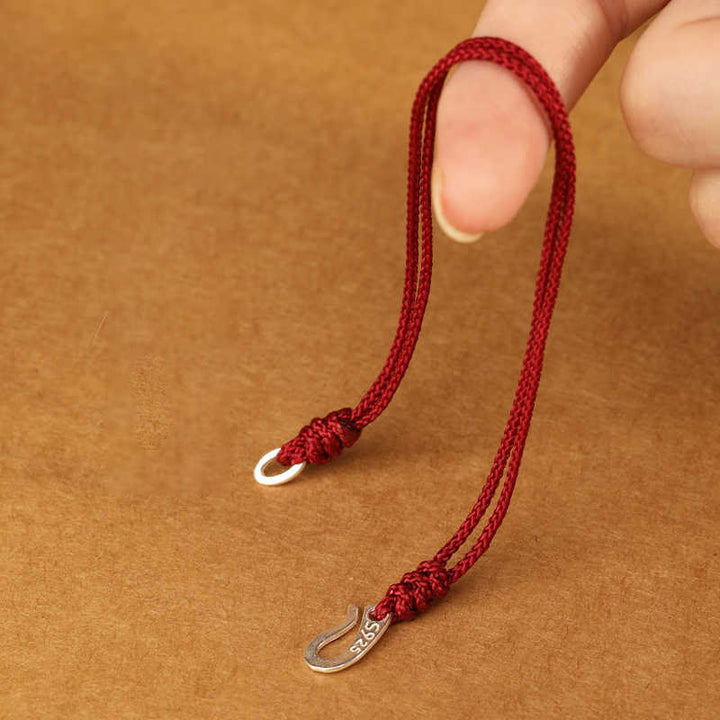 Buddha Stones 925 Sterling Silber Haken Design Rote Schnur Stärke Buntes Armband - image 4