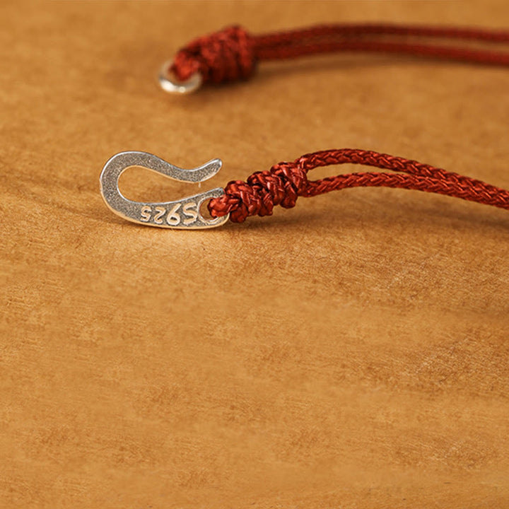 Buddha Stones 925 Sterling Silber Haken Design Rote Schnur Stärke Buntes Armband - image 14