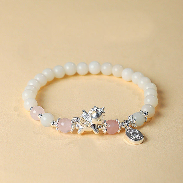 Buddha Stones 999 Sterling Silber Jahr des Pferdes Natürlicher schwarzer Obsidian Bodhi Seed Strength Armband - Bodhi-Samen (Handgelenkumfang: 13–15 cm) - image 7