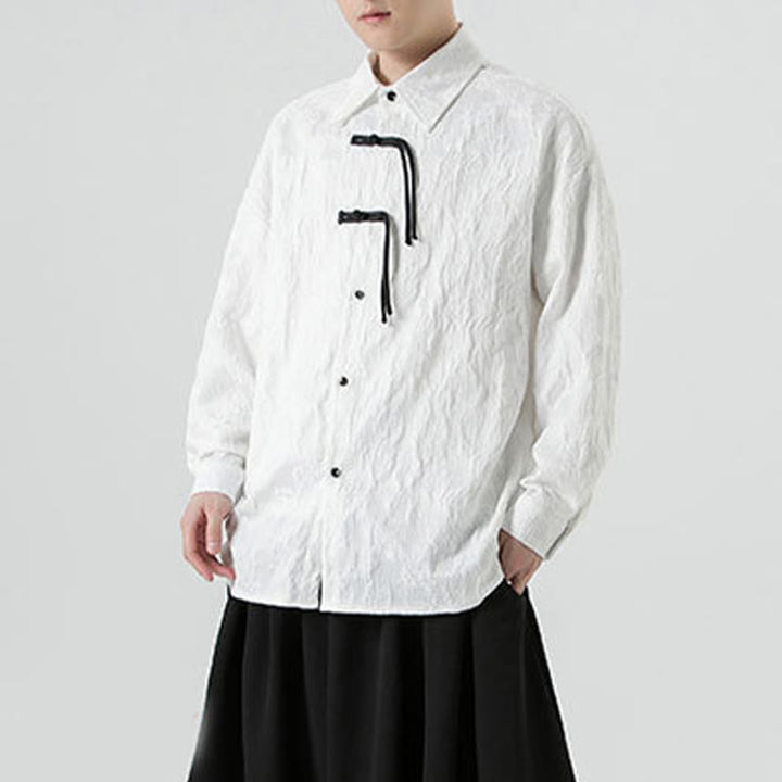 Buddha Stones Frosch-Knopf Blätter Muster Langarm Herren Tang Anzug Jacke - image 24