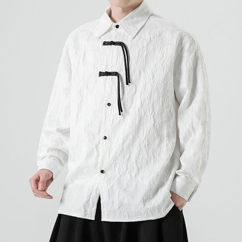 Buddha Stones Frosch-Knopf Blätter Muster Langarm Herren Tang Anzug Jacke - image 21