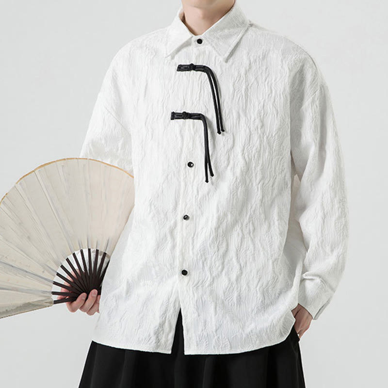 Buddha Stones Frosch-Knopf Blätter Muster Langarm Herren Tang Anzug Jacke - image 23