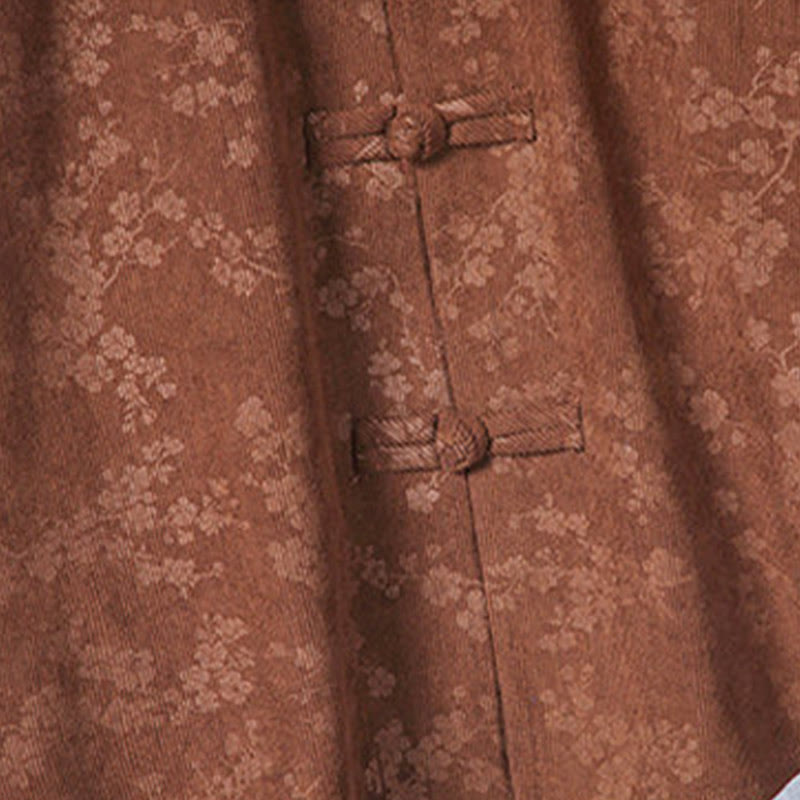 Buddha Stones Herren-Tang-Anzugjacke aus Baumwollcord mit einfarbigem Pflaumenblütenmuster und langen Ärmeln - image 18