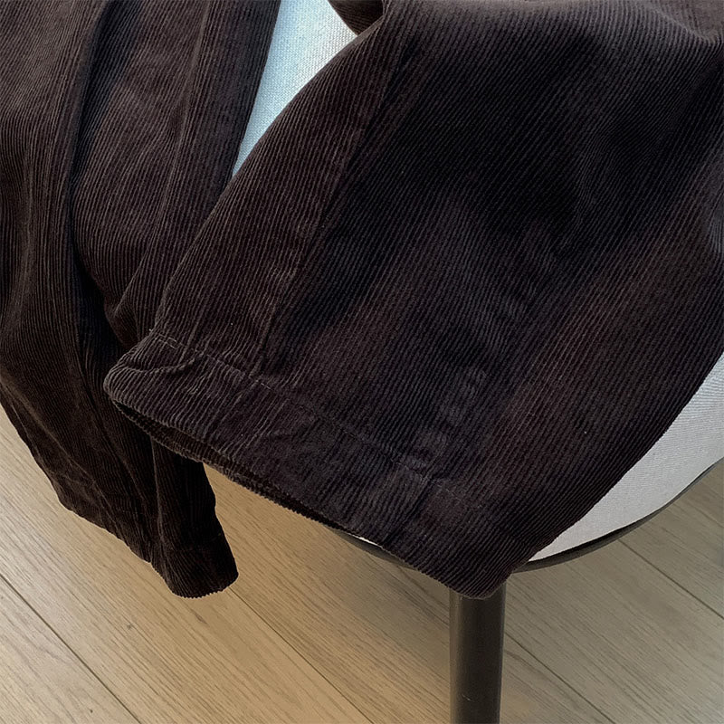 Buddha Stones Damenhose aus Cord und Baumwolle mit weitem Bein und Taschen, schlichtes Design mit elastischem Bund - image 16