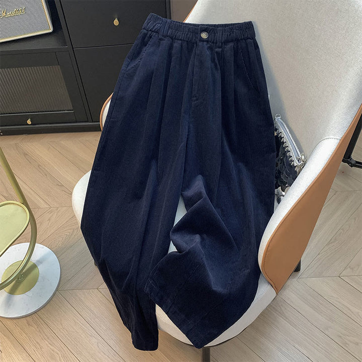 Buddha Stones Damenhose aus Cord und Baumwolle mit weitem Bein und Taschen, schlichtes Design mit elastischem Bund - Mitternachtsblau - US8-10, UK/AU12-14,EU40-42 (2XL) - image 17