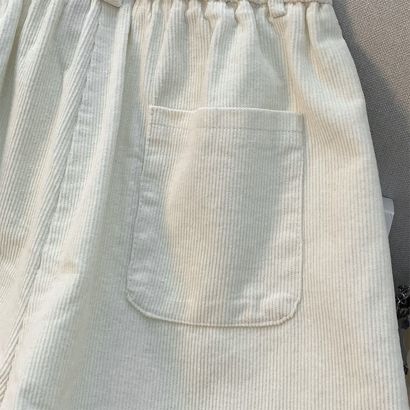 Buddha Stones Damenhose aus Cord und Baumwolle mit weitem Bein und Taschen, schlichtes Design mit elastischem Bund - image 9