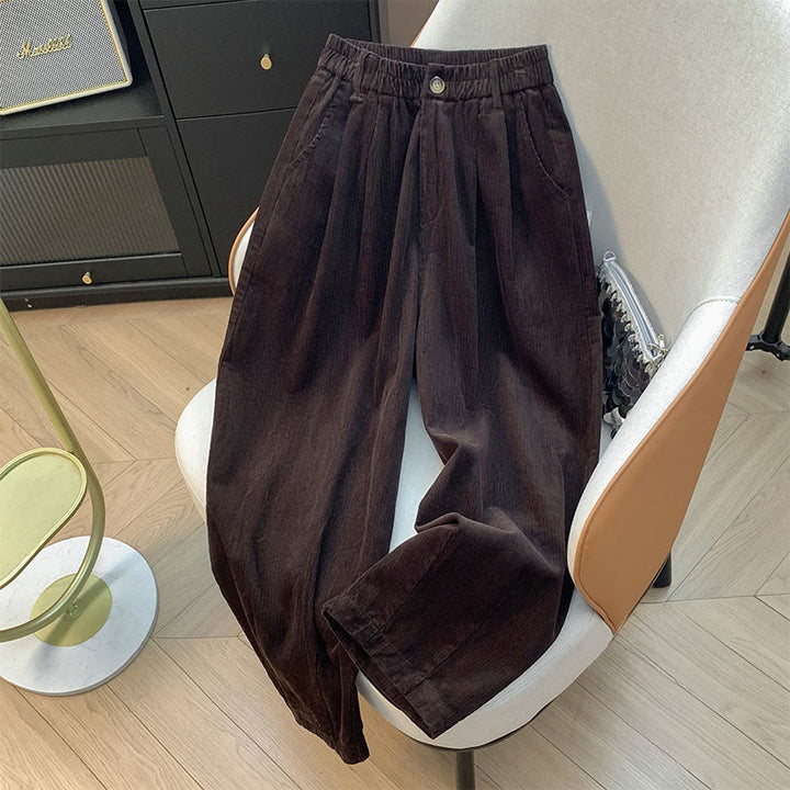Buddha Stones Damenhose aus Cord und Baumwolle mit weitem Bein und Taschen, schlichtes Design mit elastischem Bund - Kastanienbraun - US8-10, UK/AU12-14,EU40-42 (2XL) - image 13
