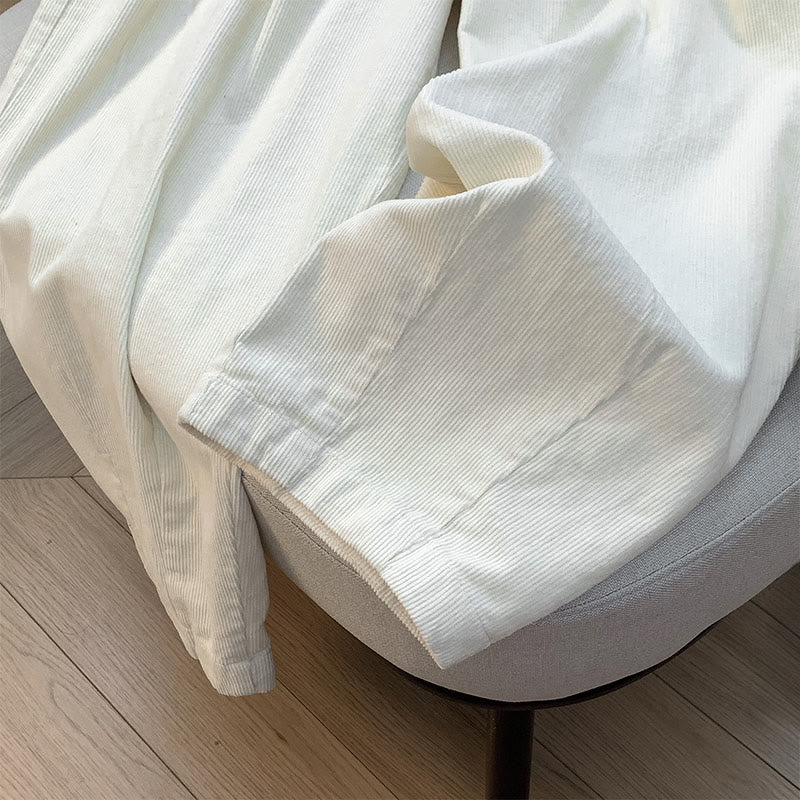 Buddha Stones Damenhose aus Cord und Baumwolle mit weitem Bein und Taschen, schlichtes Design mit elastischem Bund - image 12