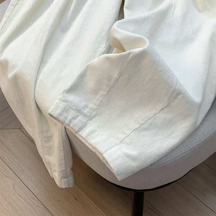 Buddha Stones Damenhose aus Cord und Baumwolle mit weitem Bein und Taschen, schlichtes Design mit elastischem Bund - image 12