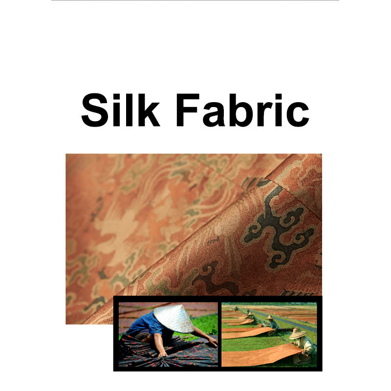 Buddha Stones 100 % Maulbeerseide 30 Momme Phoenix Auspicious Clouds Langarm-Herrenjacke - image 14